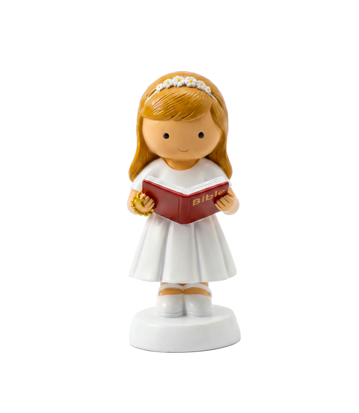 Little Drops of Water Miniature Saint Statue A Light For My Path — Girl Miniature Saint Statue