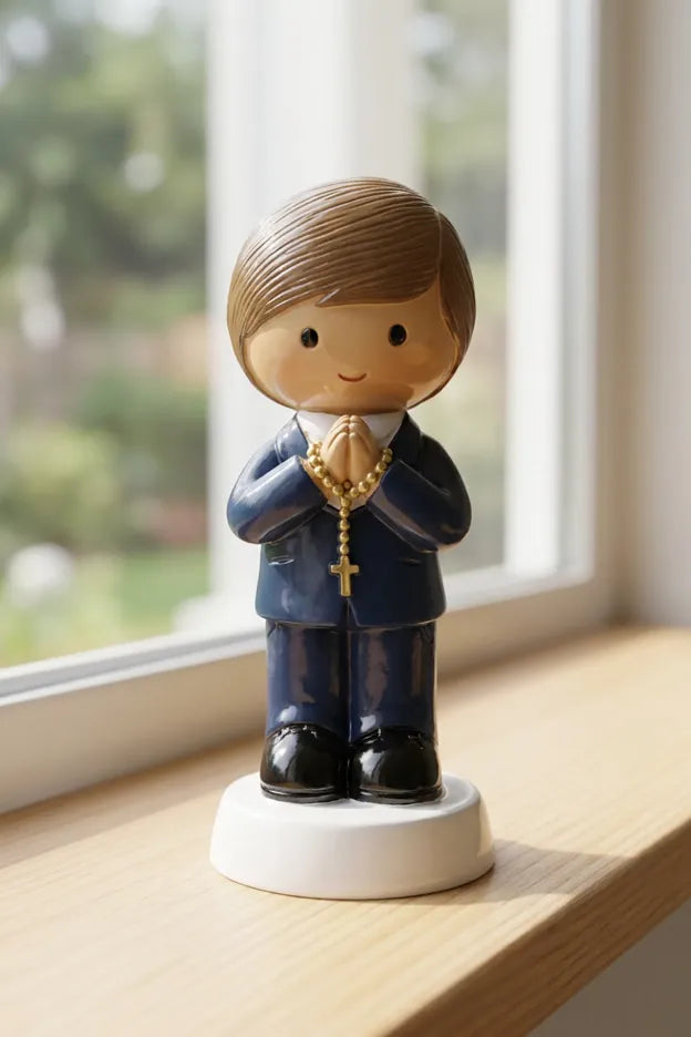 Little Drops of Water Miniature Saint Statue A Promise to God — Boy Miniature Saint Statue