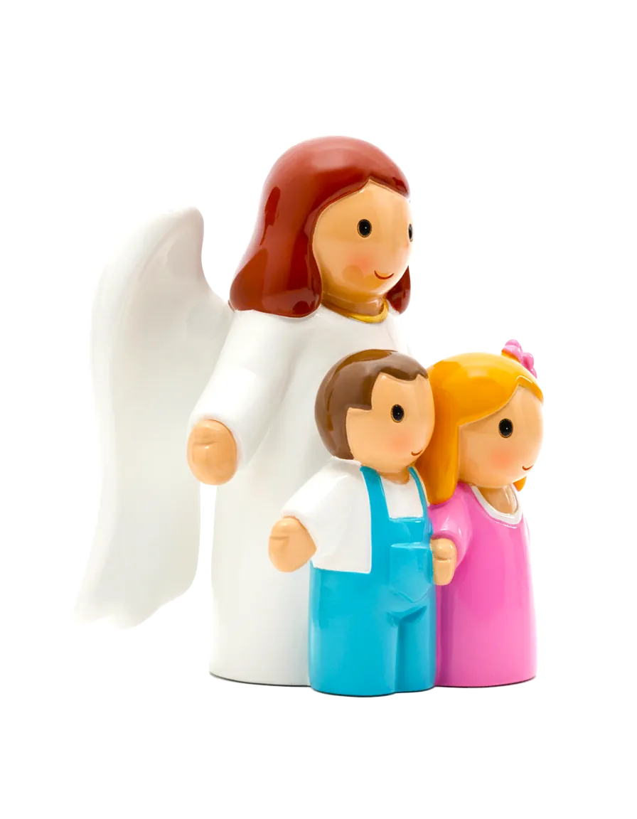 Little Drops of Water Miniature Saint Statue An Angel Watching Over Us Miniature Saint Statue