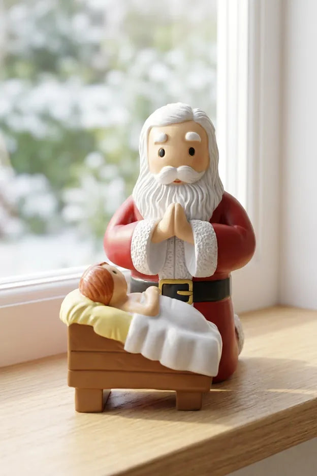 Little Drops of Water Miniature Saint Statue Come, Let Us Adore Him Miniature Saint Statue