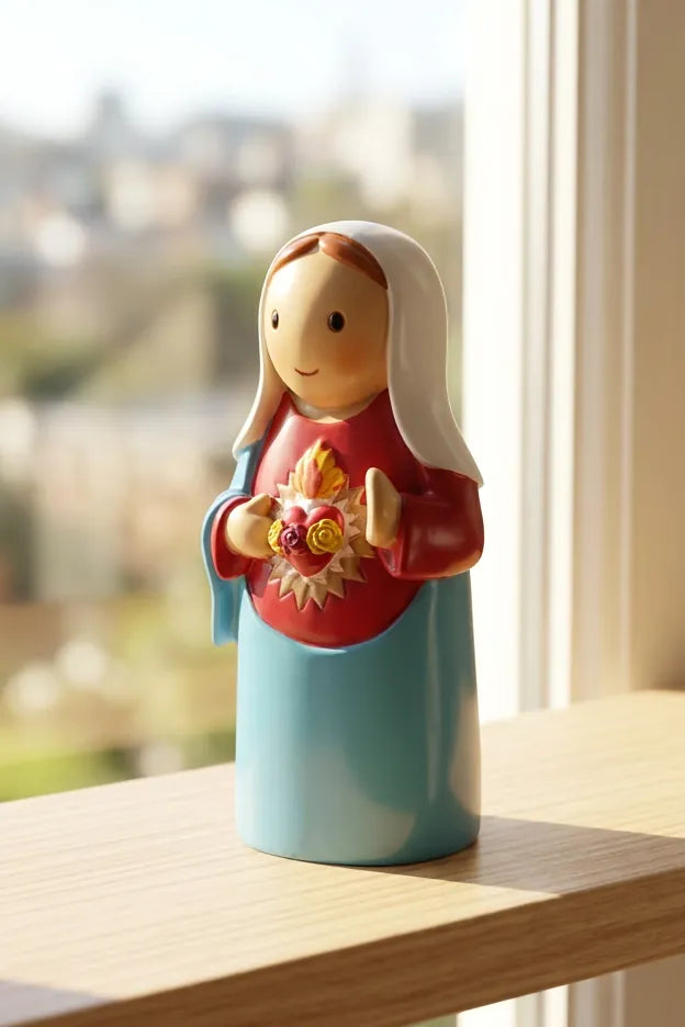 Little Drops of Water Miniature Saint Statue Immaculate Heart of Mary Miniature Saint Statue