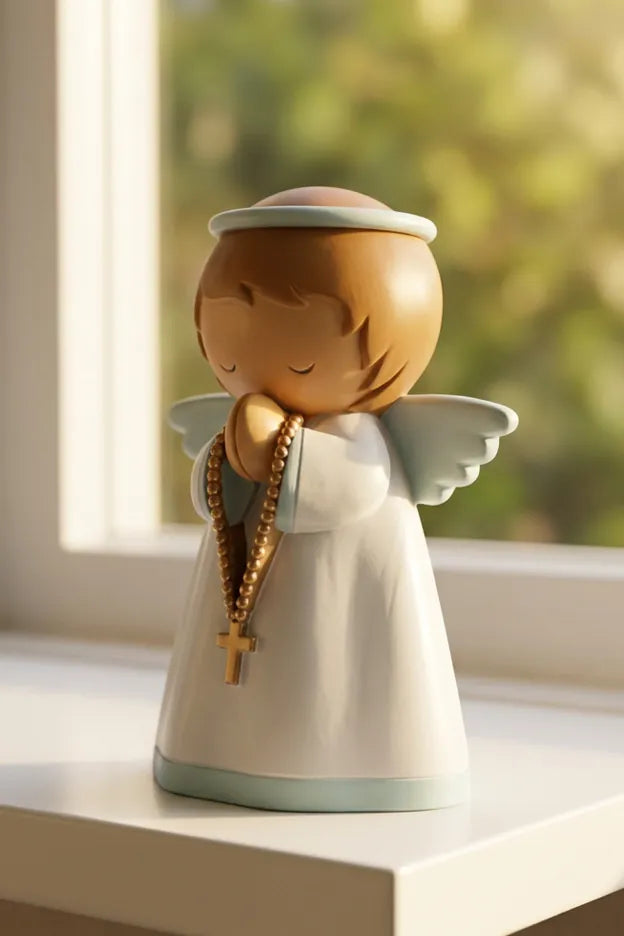 Little Drops of Water Miniature Saint Statue My Guardian Angel Boy Miniature Saint Statue
