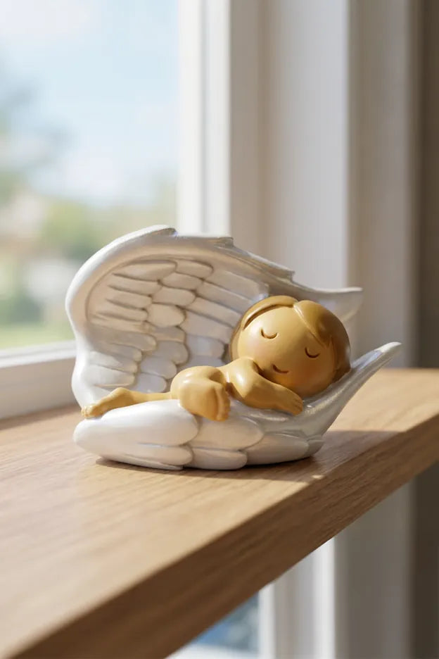 Little Drops of Water Miniature Saint Statue Under His Wings Miniature Saint Statue