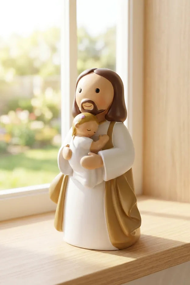Little Drops of Water Miniature Saint Statue Walking With Jesus —  Boy Miniature Saint Statue