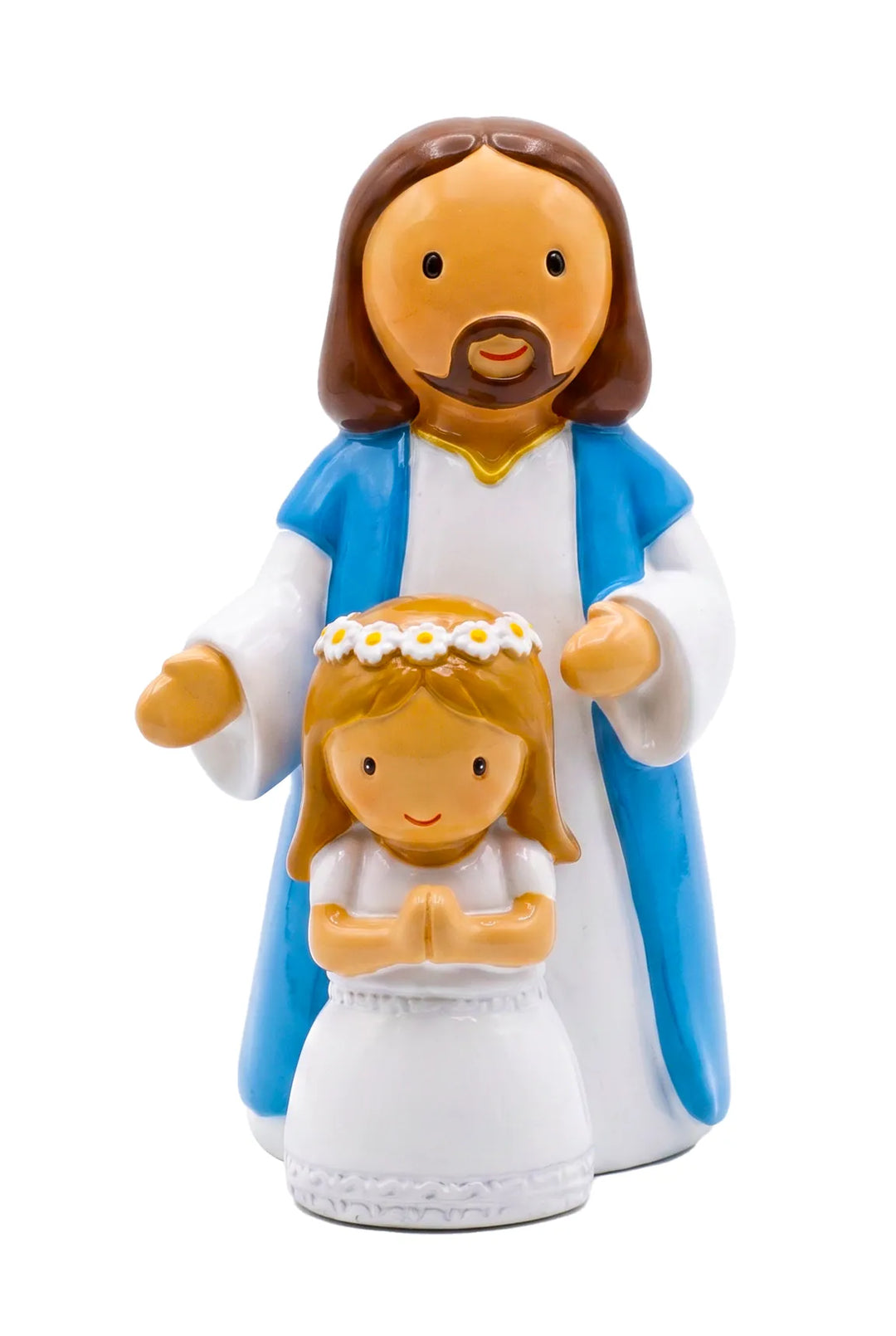 Little Drops of Water Miniature Saint Statue Walking With Jesus —  Girl Miniature Statue