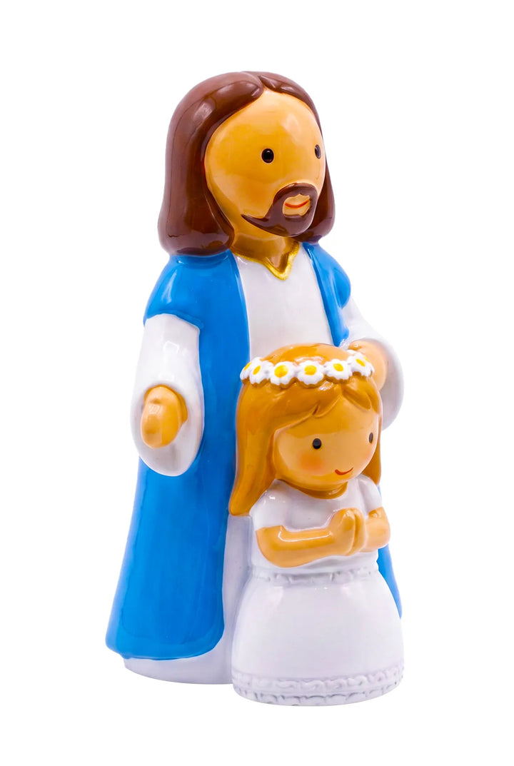 Little Drops of Water Miniature Saint Statue Walking With Jesus —  Girl Miniature Statue