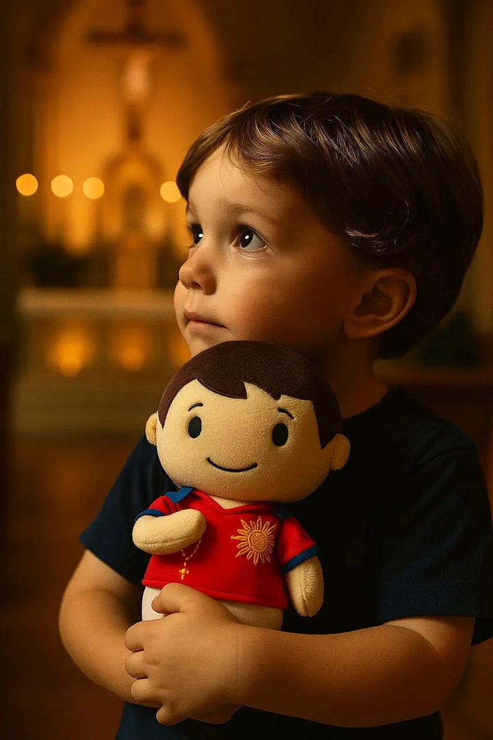 Blessed Carlo Acutis soft plush Catholic toy – faith gift for kids