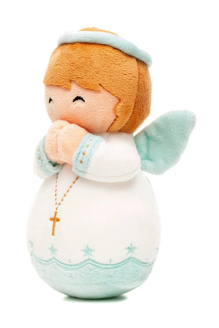 Guardian Angel Boy Catholic Plush Doll Divine Protection Detail View - Little Drops of Water