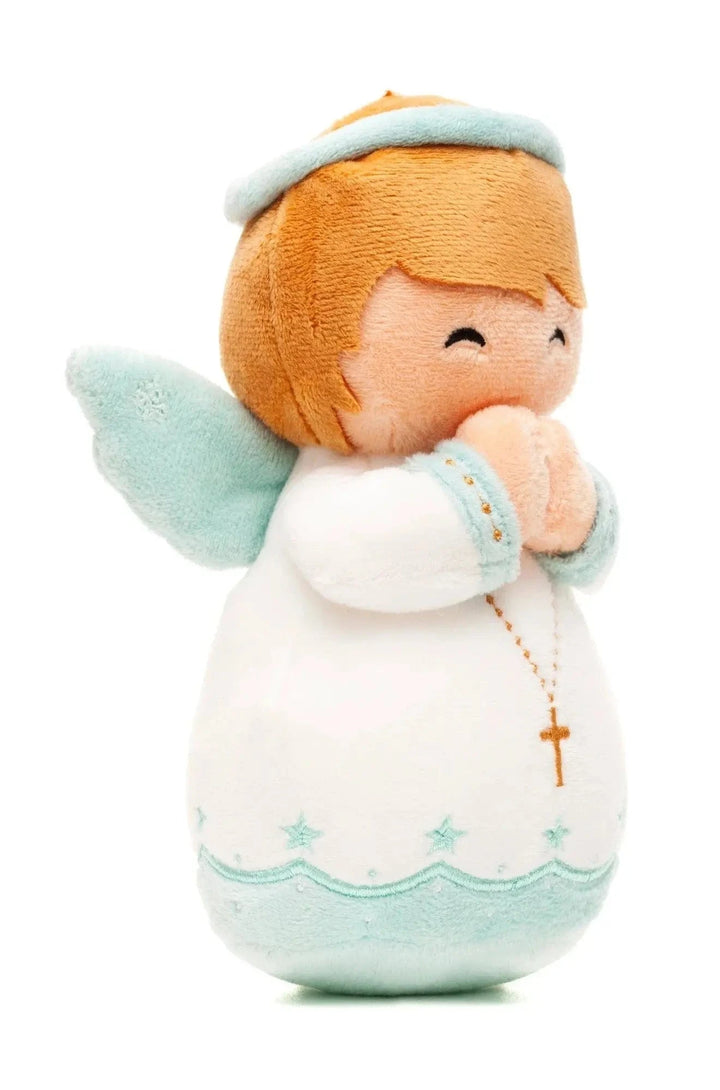 Guardian Angel Boy Catholic Plush Doll Divine Protection Side View - Little Drops of Water