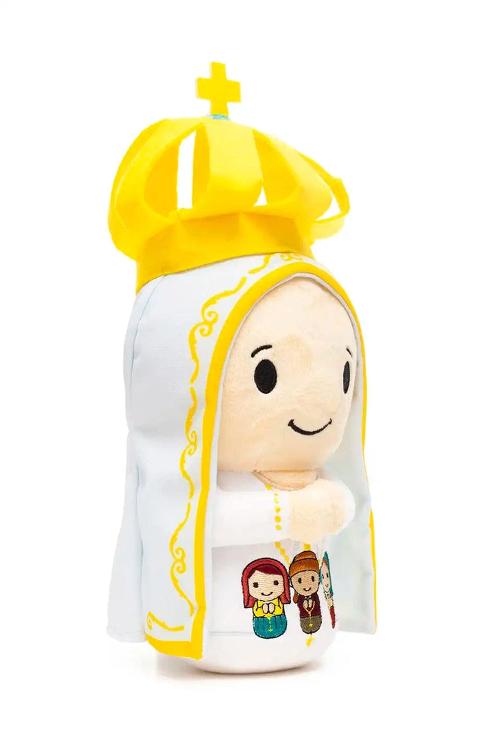 Our Lady of Fatima Catholic Plush Doll Virgin Mary Plush Side View - Little Drops of Water