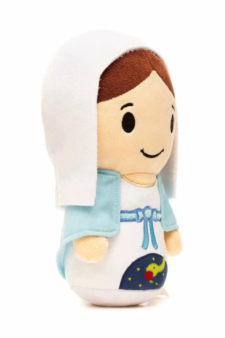 Our Lady of Grace Catholic Plush Doll Virgin Mary Plush Side View - Little Drops of Water