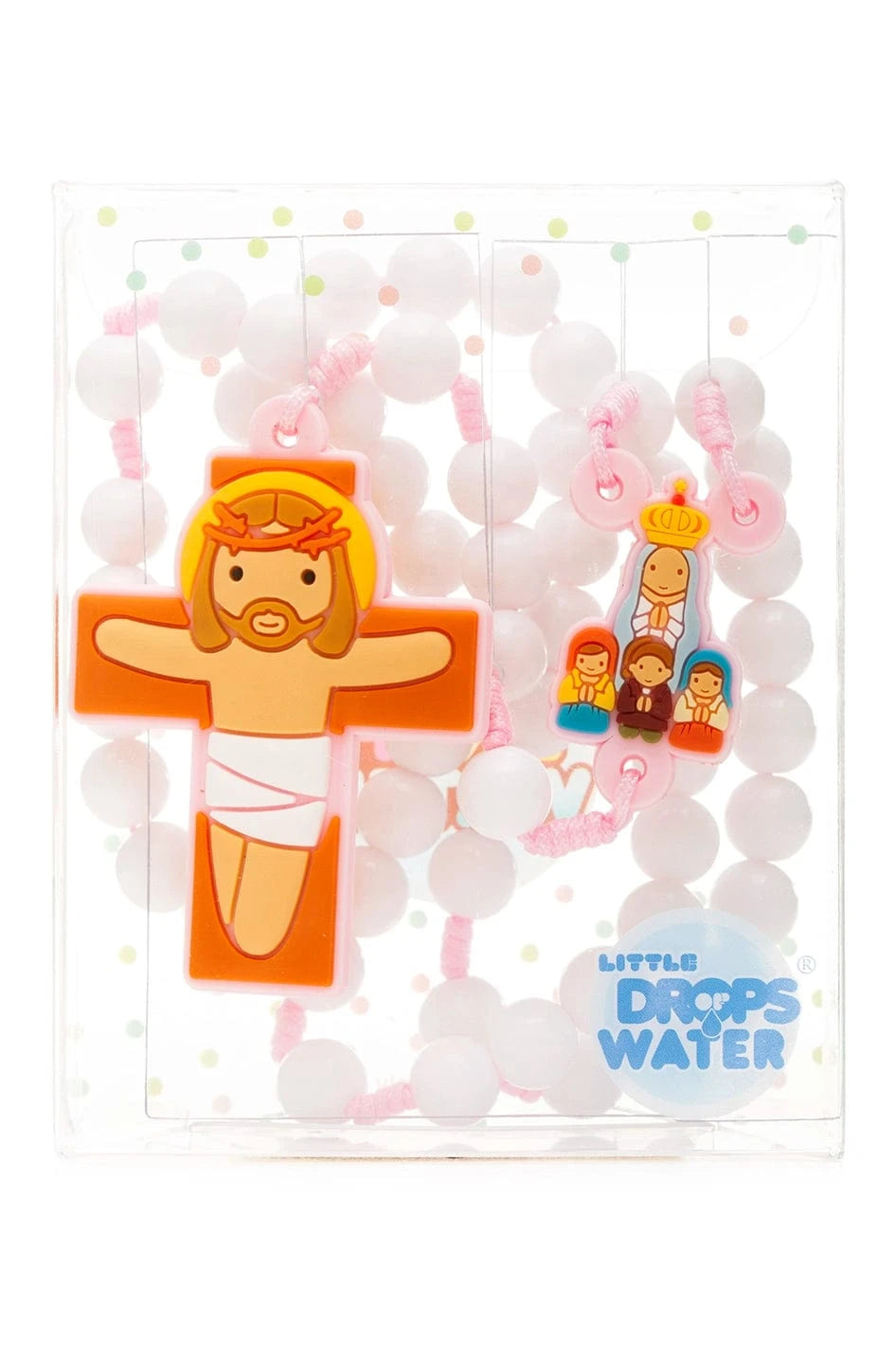 Little Drops of Water Rosaries Lady Of Fatima Apparition Pink | First Communion & Baptism Gift