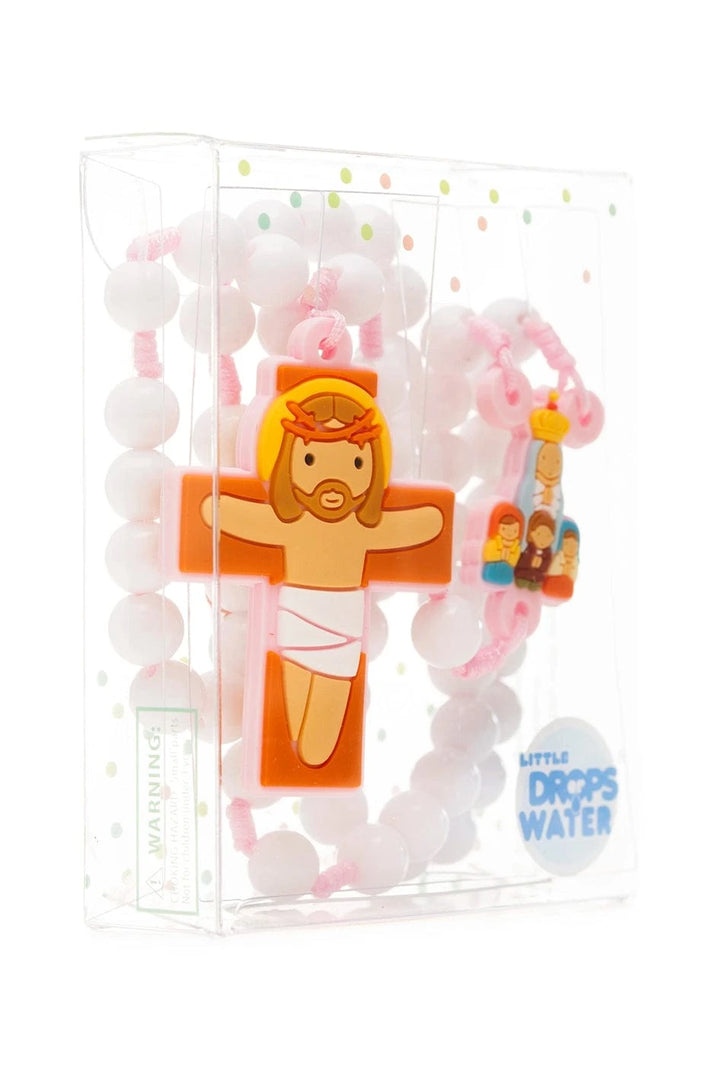 Little Drops of Water Rosaries Lady Of Fatima Apparition Pink | First Communion & Baptism Gift