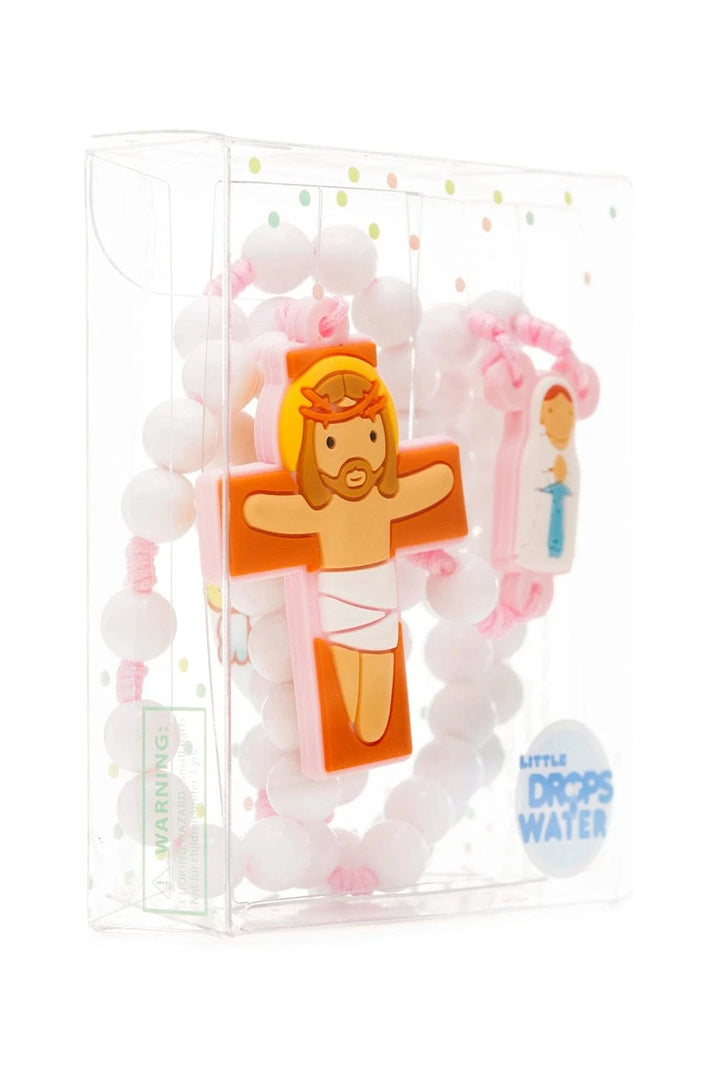Little Drops of Water® Rosaries Lady Of Lourdes Pink | First Communion & Baptism Gift