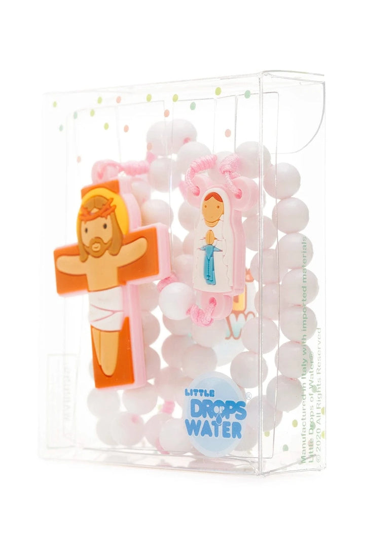 Little Drops of Water® Rosaries Lady Of Lourdes Pink | First Communion & Baptism Gift