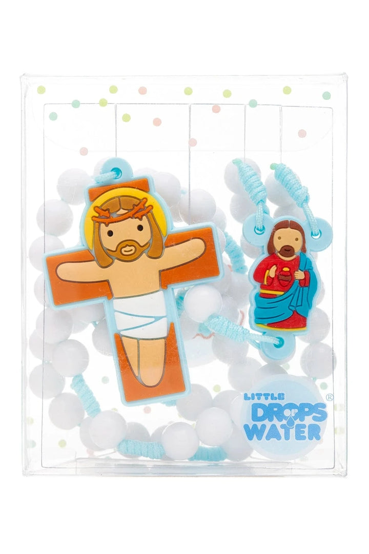 Little Drops of Water Rosaries Sacred Heart Blue | First Communion &amp; Baptism Gift